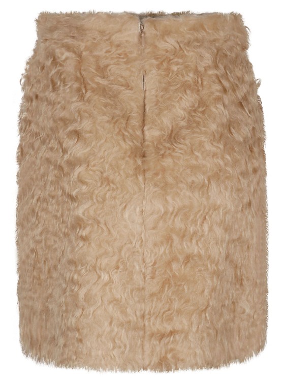 Shop Etro Shearling Mini Skirt In Brown