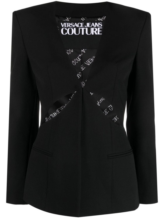 Versace Jeans Couture Cut-out Tailored Jacket In Black