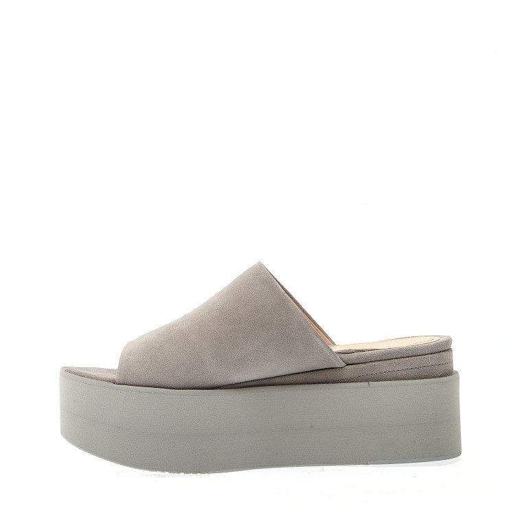 Shop Paloma Barceló Extralight Gray Suede Wedge Slipper In Grey