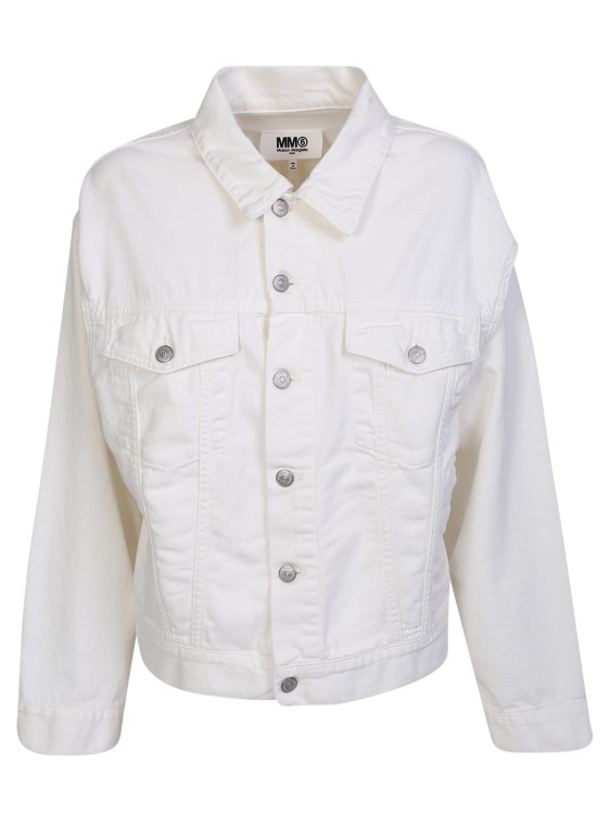 Shop Mm6 Maison Margiela Classic Denim Jacket In White
