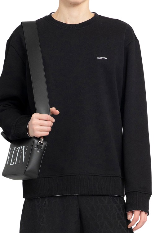 Valentino Logo Print Sweatshirt In Black