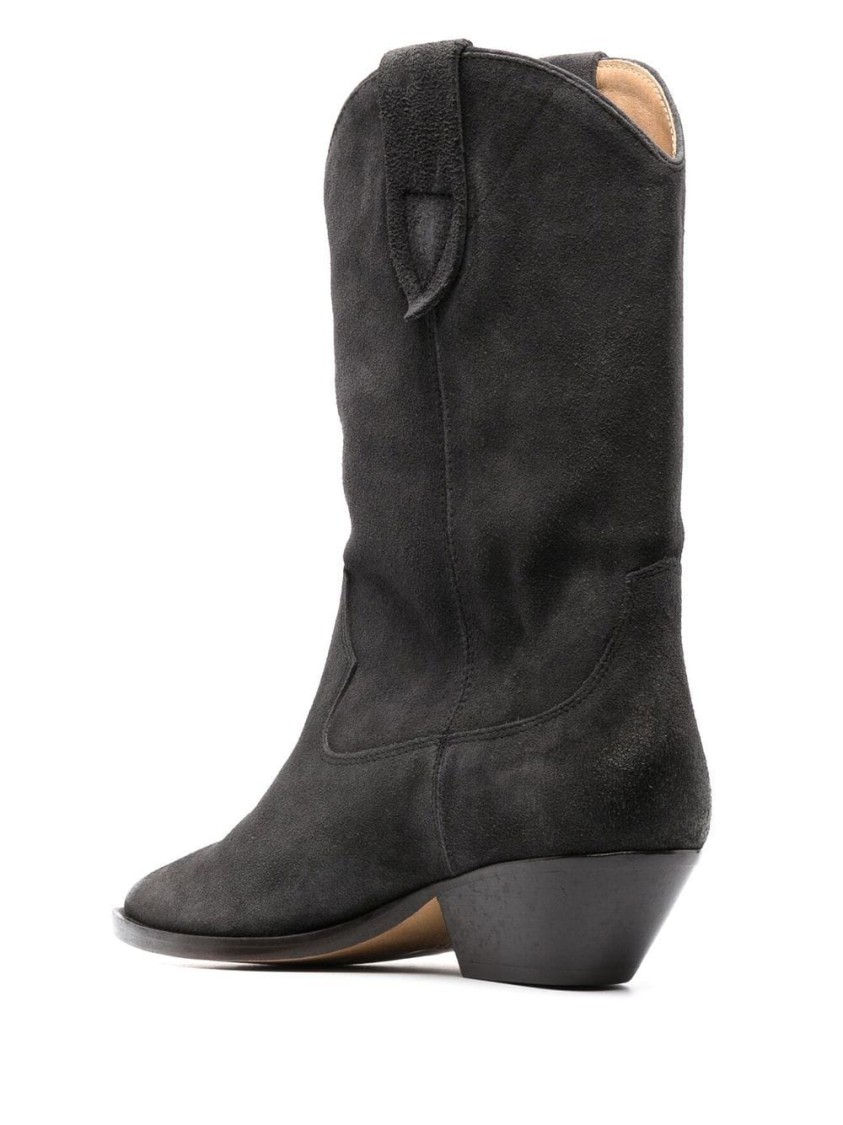 Isabel Marant Ankle Boots In Luxurious Calf Velvet Leather With Sleek Design And Quality Finish In Grey
