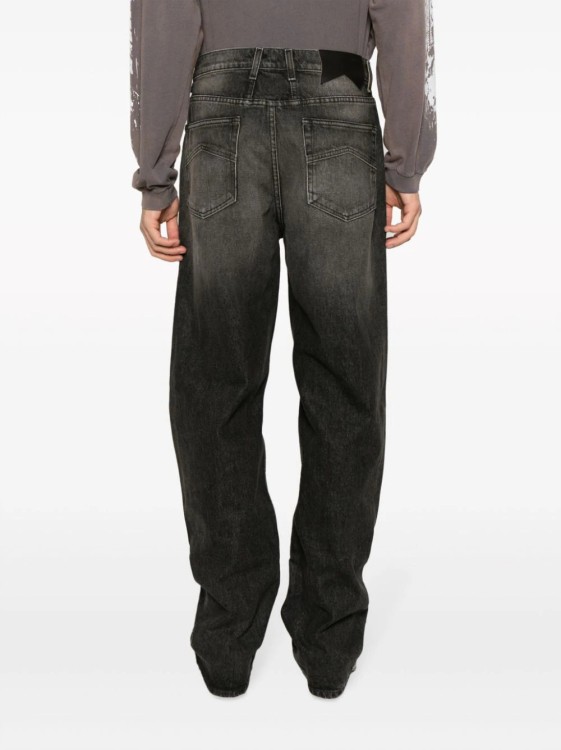 Shop Rhude Mid-rise Wide-leg Black Denim Jeans