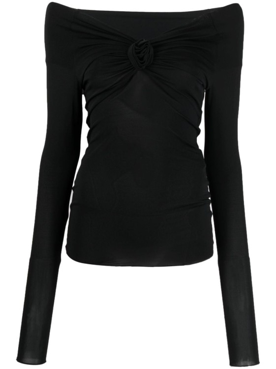 Blumarine Drop Shoulder Long-sleeve Blouse In Black