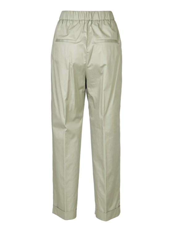 Shop Peserico Green Cotton Trousers