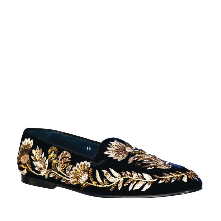 Shop Dolce & Gabbana Crystal Embelished Loafers In Black