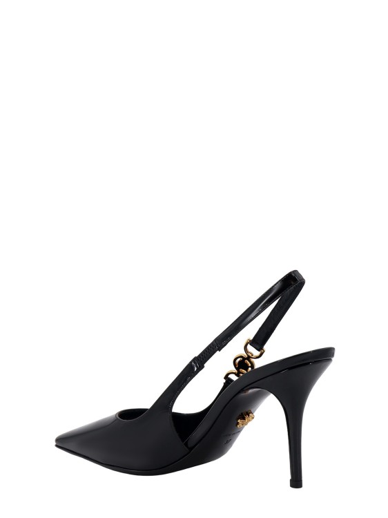 Shop Versace Patent Leather Slingback With Medusa '95 Detail In Black