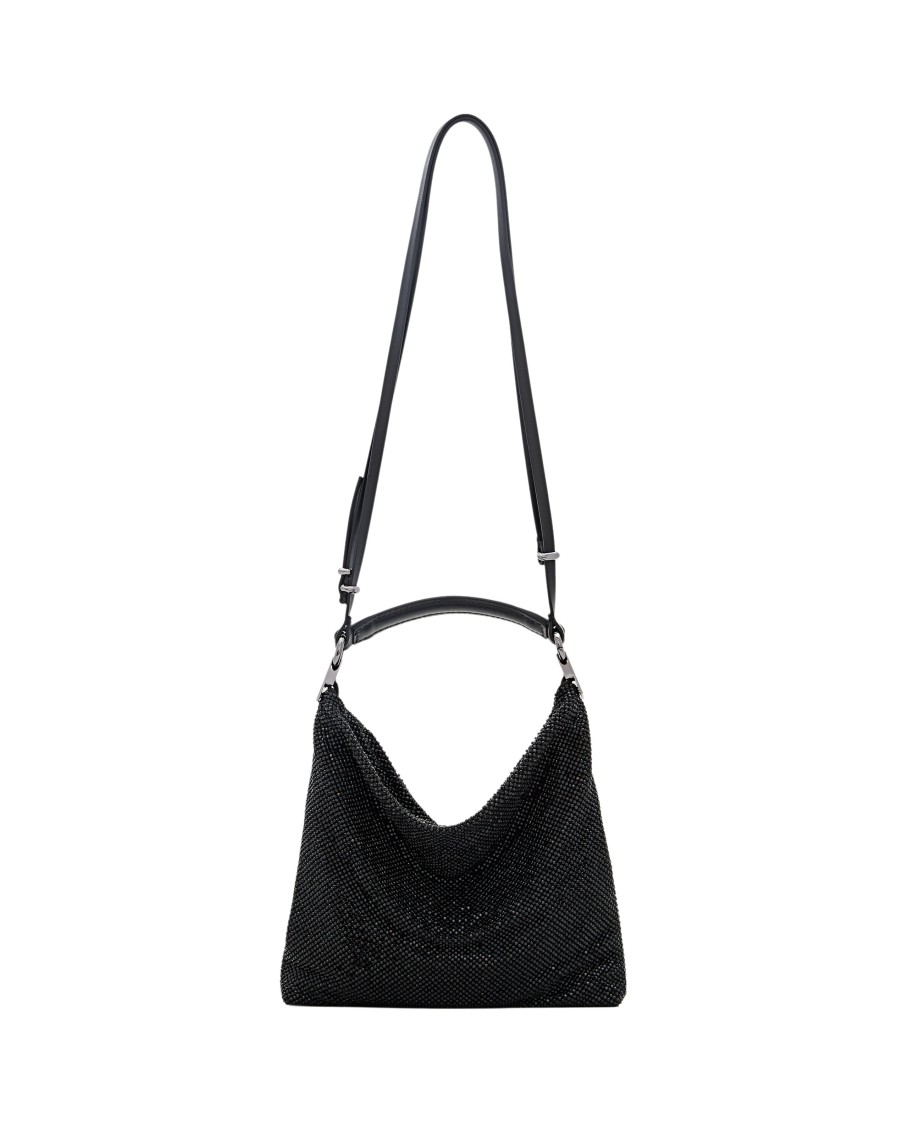 Shop Benedetta Bruzziches Bella Ciao Rhinestone Shoulder Bag In Black