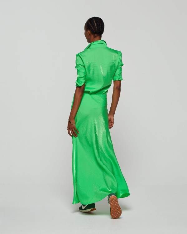 Shop Serena Bute Bias Maxi Skirt - Bright Green