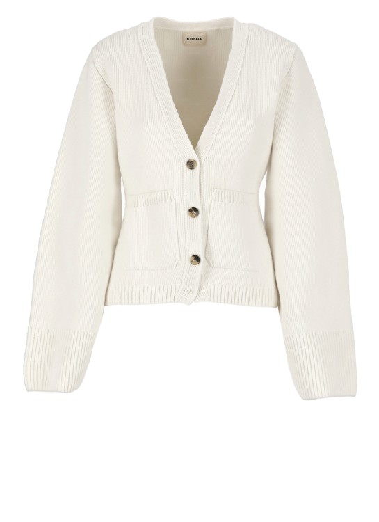 Khaite Ivory  Cashmere Knitted Cardigan In White