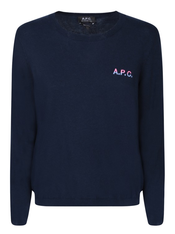 Shop Apc Blue Soft Cotton Sweater