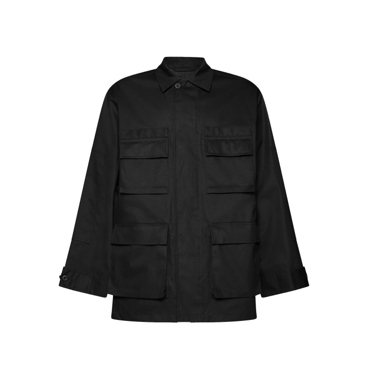 Shop Balenciaga Multi-pocket Cargo Shirt Jacket In Black