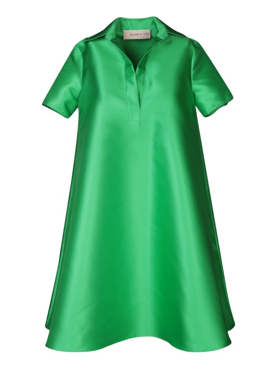 Shop Blanca Vita Green Mikado Mini Dress