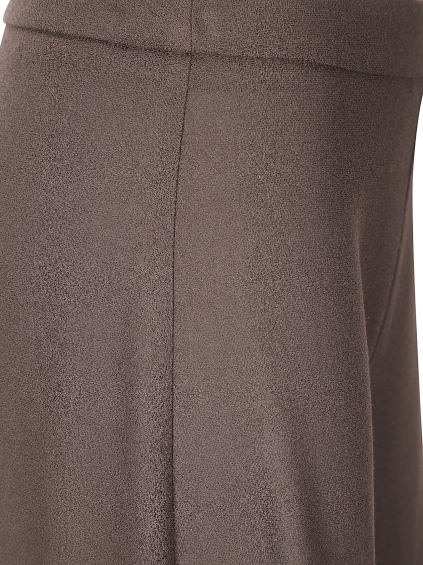 Stefano Mortari Pantalone Crepe Lana Ampio In Brown