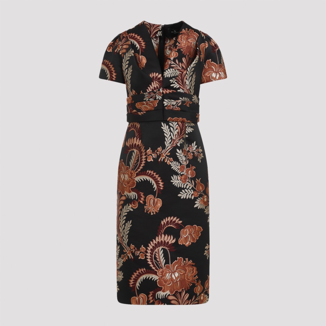 ETRO ETRO JACQUARD BLACK POLYESTER LONG DRESS 