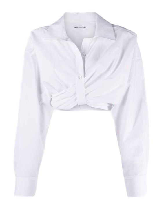 ALEXANDER WANG T DRAPED CROPPED SHIRT WITH PACKET,4WC2231380
