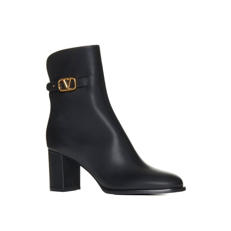 Shop Valentino Vlogo Signature Leather Boots In Black
