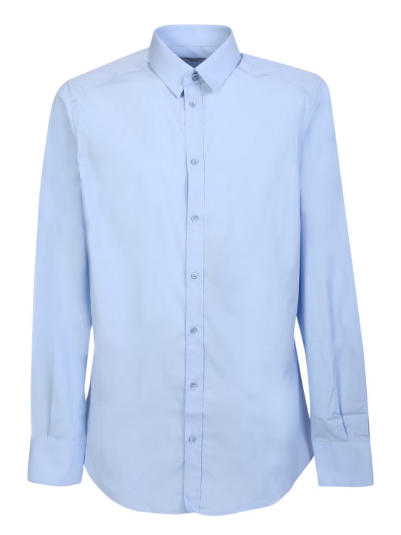 DOLCE & GABBANA BLUE COTTON LONG SLEEVE SHIRT