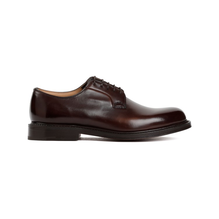 Shop Church's Ebony Brown Calf Leather Shannon Lace Up Shoes In Black