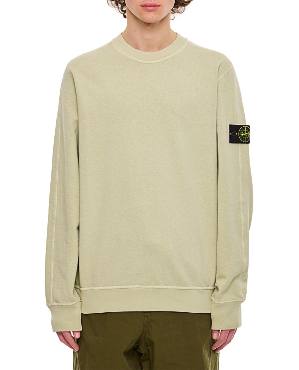 Shop Stone Island Cotton Sweatshirt In Green
