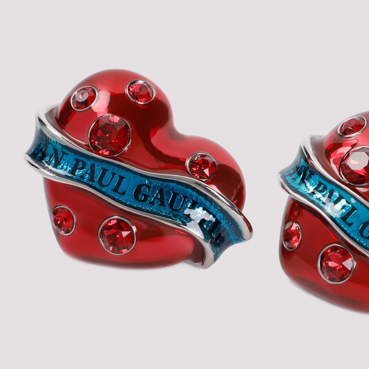 Shop Jean Paul Gaultier Big Heart Earrings In Not Applicable