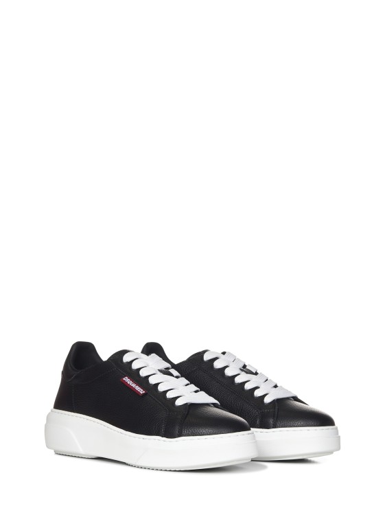 Shop Dsquared2 Black Leather Low Sneakers