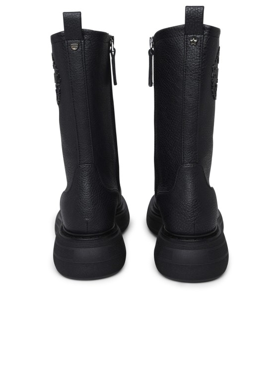 Shop Chiara Ferragni Ghirls Black Hammered Leather Amphibious Boots
