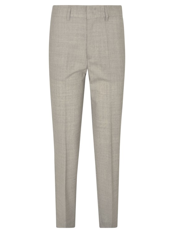 Shop P.a.r.o.s.h Medium Grey Stretch-virgin Wool Trousers