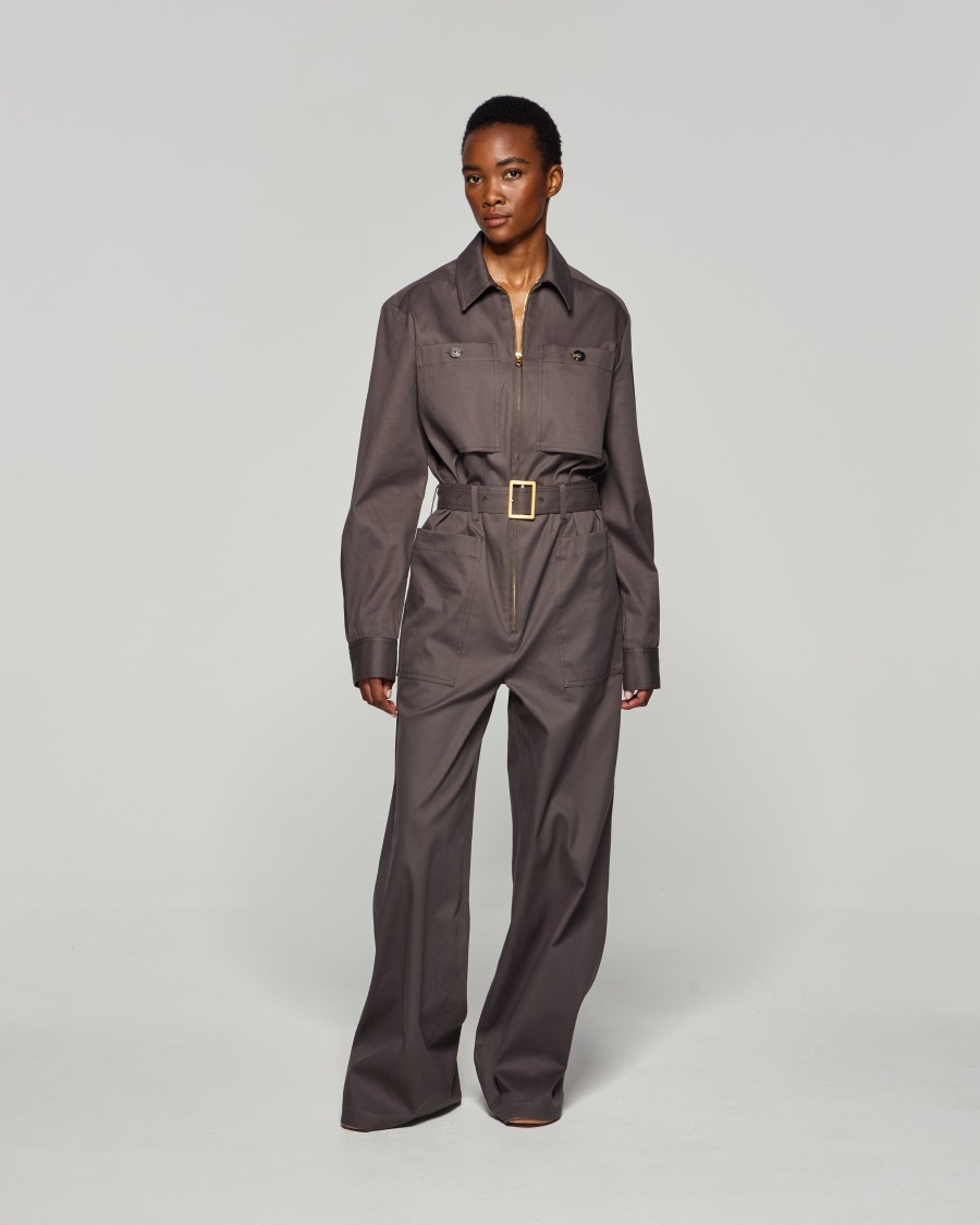 Shop Serena Bute Cargo Jumpsuit - Slate Grey