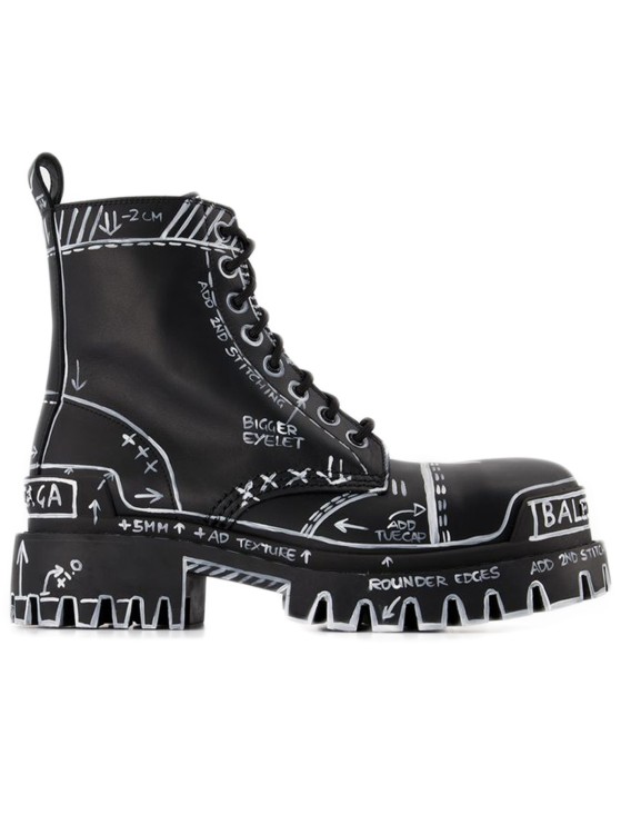 Shop Balenciaga Strike L20 Ankle Boots  - Black/white - Leather