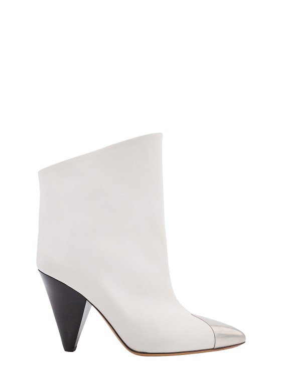 Shop Isabel Marant Leather Ankle Boots In White