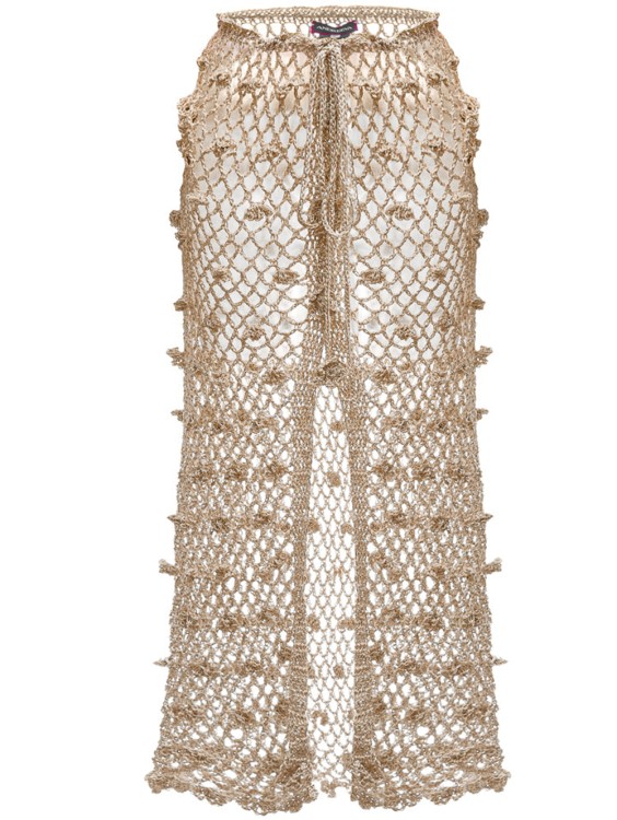 Shop Andreeva Silver Handmade Crochet Skirt In Neutrals