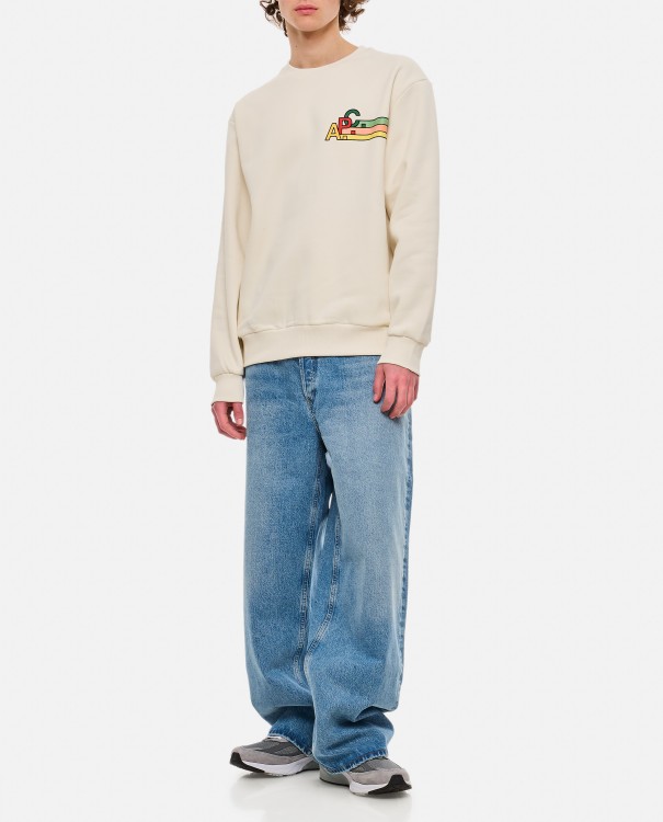 Shop Apc Spring Cotton Crewneck Sweatshirt In Neutrals