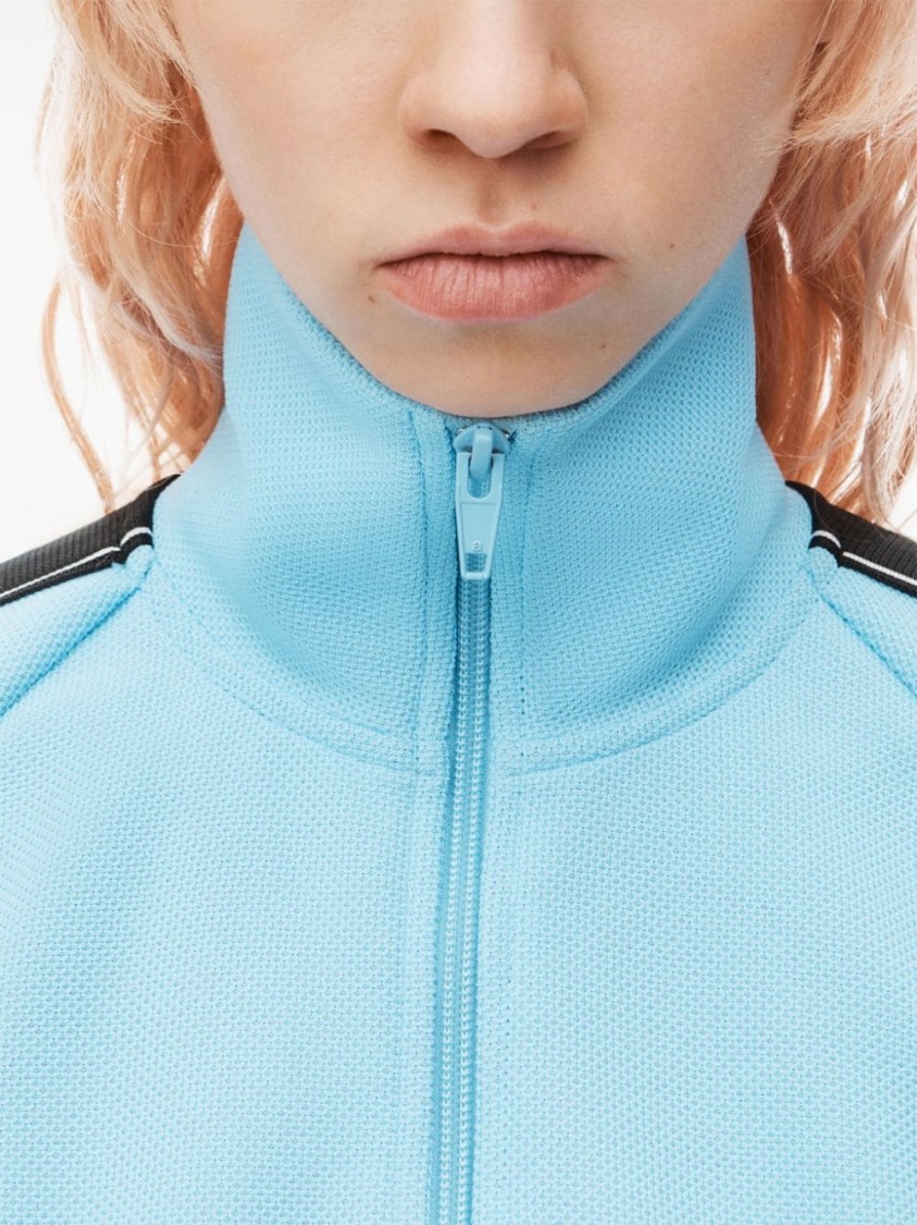 Alexander Wang Cropped Track Jacket With Logo Tape In Blue