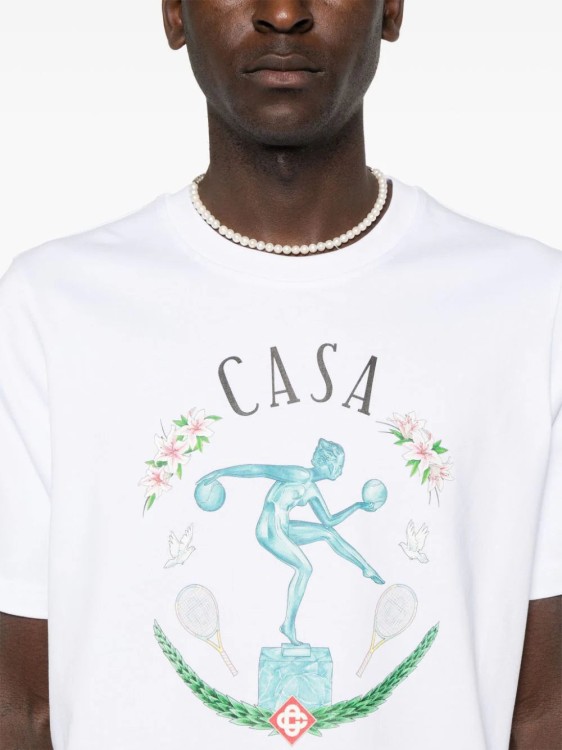 Shop Casablanca Statue En Marbre-print T-shirt In White