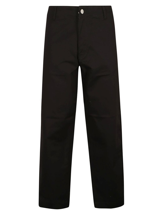 Shop Emporio Armani Black Wide-leg Cotton Trousers