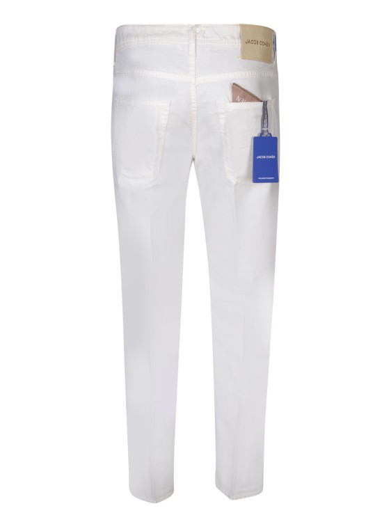 Shop Jacob Cohen Cotton Blend Trousers In White