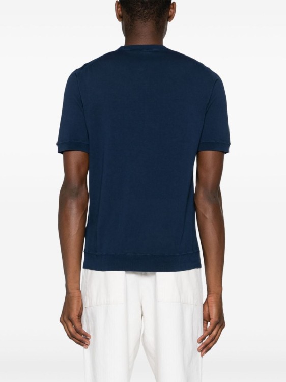 Shop Eleventy Navy Blue Knit T-shirt