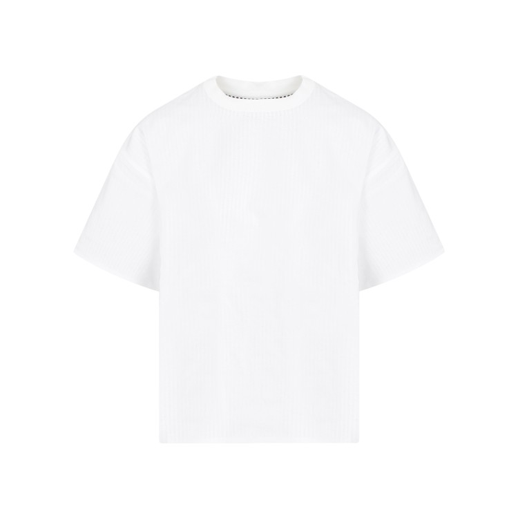 Bottega Veneta Double Layer Striped White Cotton T-shirt