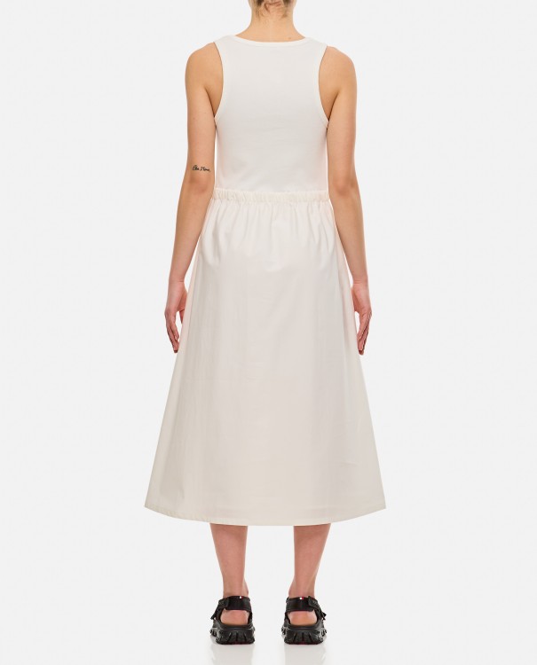 Shop Moncler Cotton Midi Dress In White