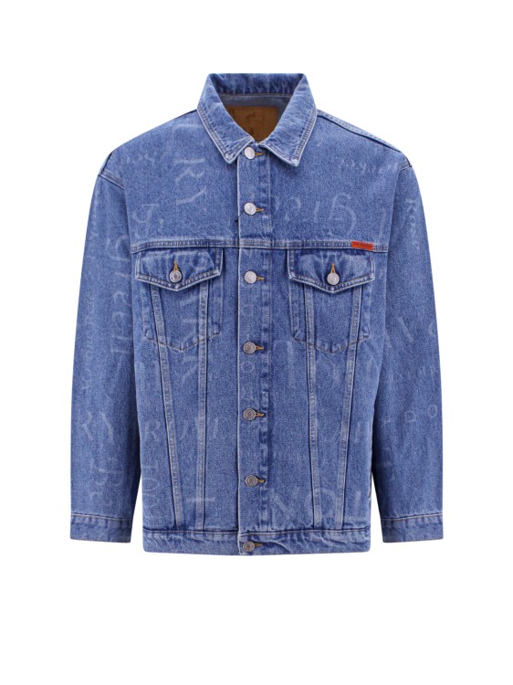 Shop Martine Rose Cotton Jacket With Streetnames Print In Blue