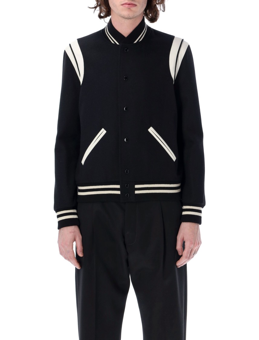 Shop Saint Laurent Teddy Jacket In Wool In Black