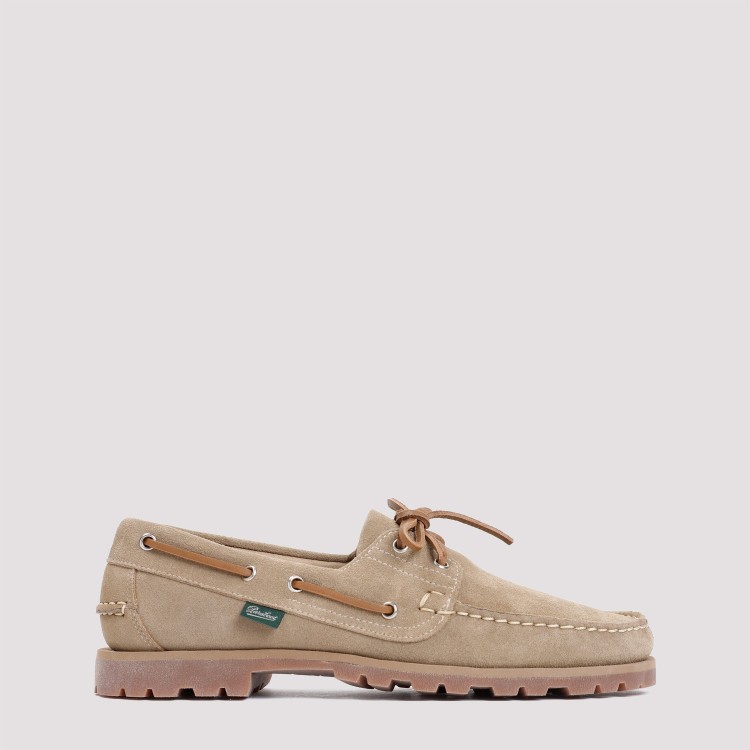 Shop Paraboot Malo Sand Suede Leather Loafers In Neutrals