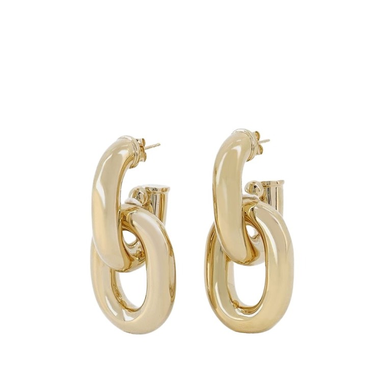 Rabanne Hanging Hoops Earrings In Gold