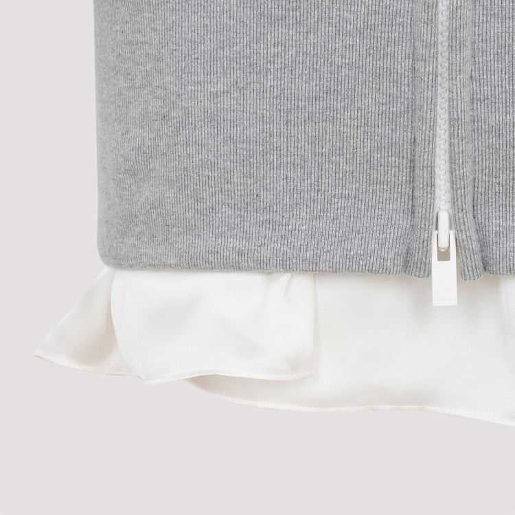 Shop Sacai Gray Cotton Sweat Hoodie In White