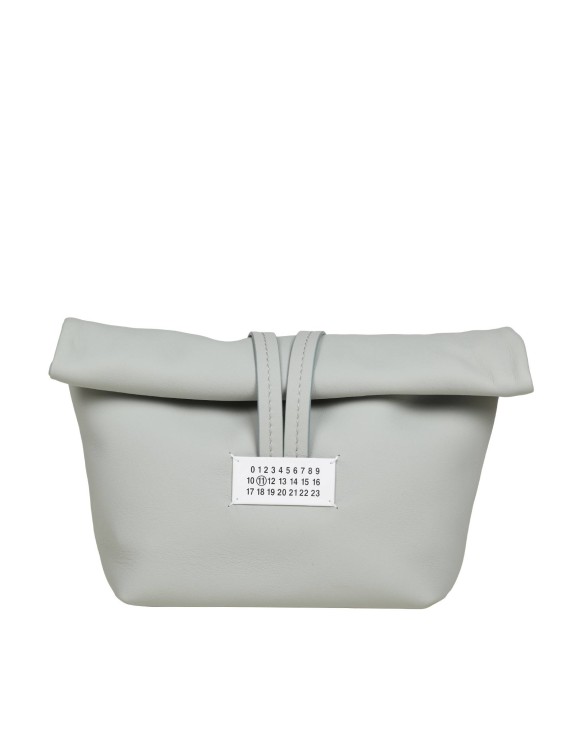 Shop Maison Margiela Clutch Bag In Soft Anisette Color Leather In Blue