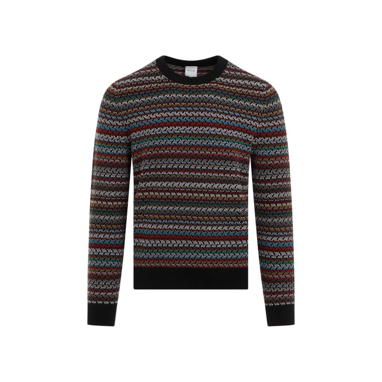 Paul Smith Pattern-intarsia Knitted Jumper In Black