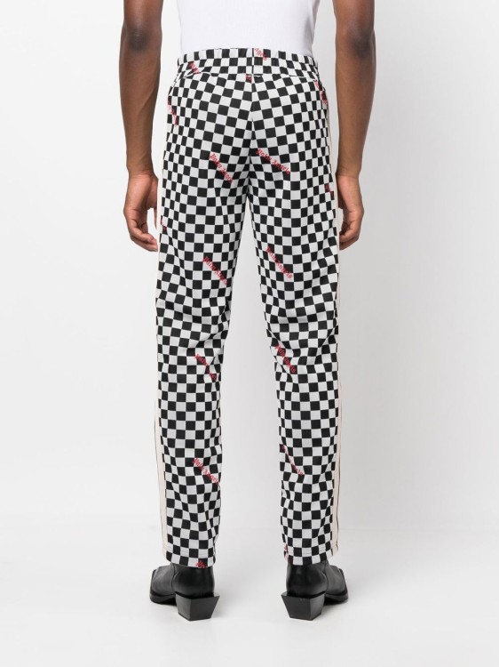 Shop Palm Angels Jacquard Damier Classic Track Pants In Grey