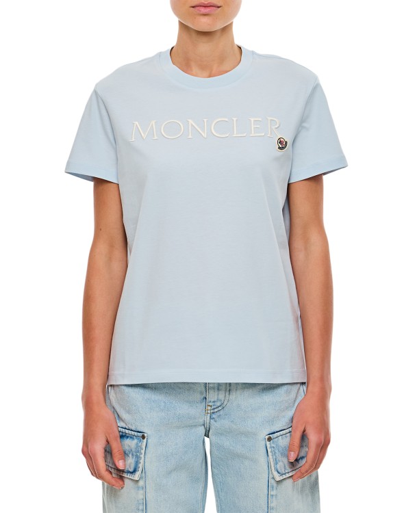 Moncler Regular T-shirt W/printed Front Logo In White