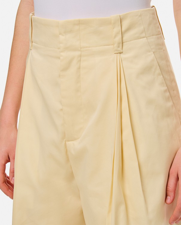 Bottega Veneta Wide Silk And Cotton Trousers In Neutrals